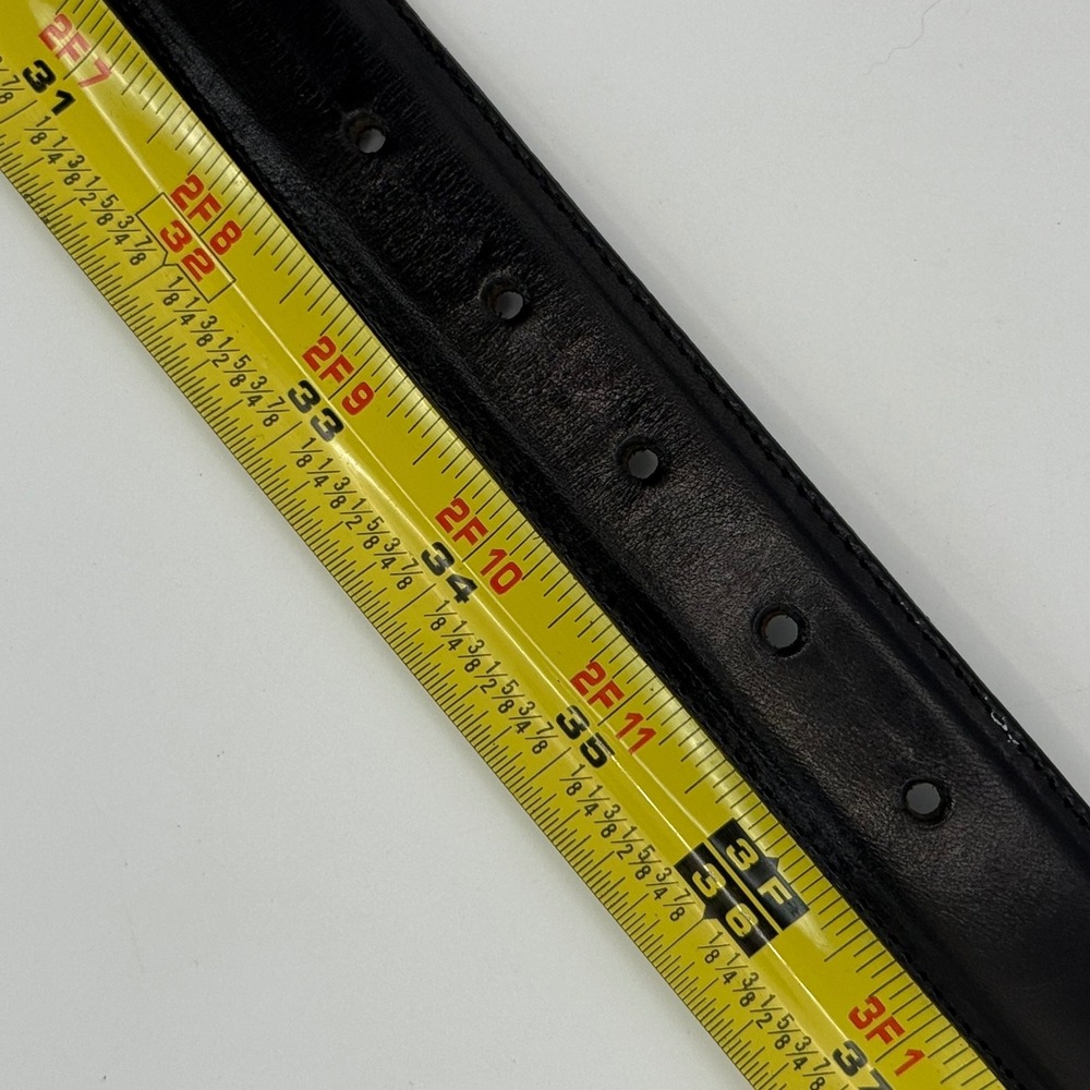 Onyx Brighton Vintage Crescent Moon Buckle Black Leather Belt 34 Whimsigoth Rare - Picture 6 of 8